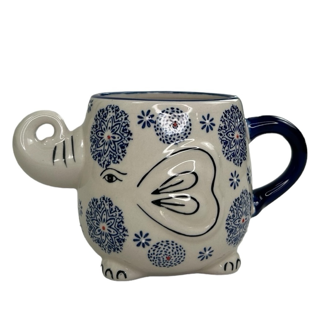 Eb/ Yokohama Studio Miyabi Royal Elephant Coffee Tea Mug Cup 3d Embossed Japan - Picture 2 of 6